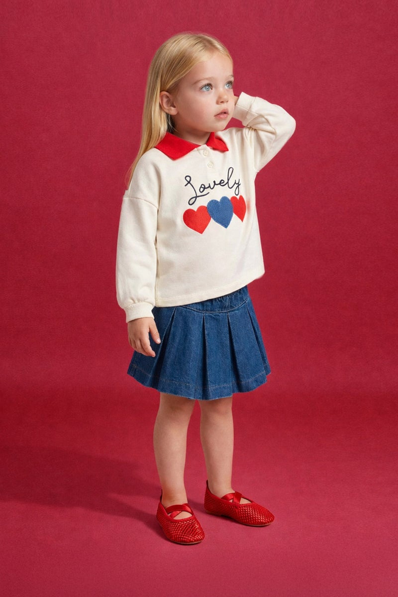 DeFacto Blue BabyGirl Baby Girl Elastic Waist Denim Skort Casual - Image 2